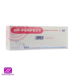 دستکش لاتکس سفید اپی پرفکت Op-Perfect (بسته ۱۰۰ عددی)